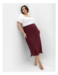 Kyra Midi Skirt in Dark Cherry