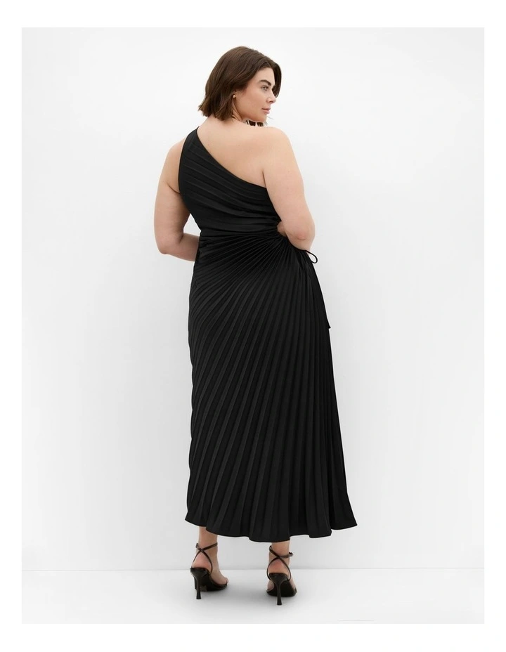 Aliza Pleat Maxi Dress in Black image 2