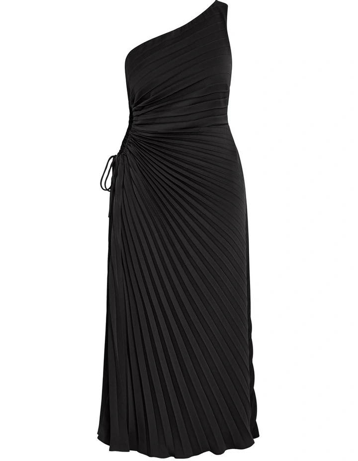 Aliza Pleat Maxi Dress in Black image 3