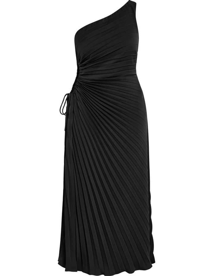 Aliza Pleat Maxi Dress in Black image 5