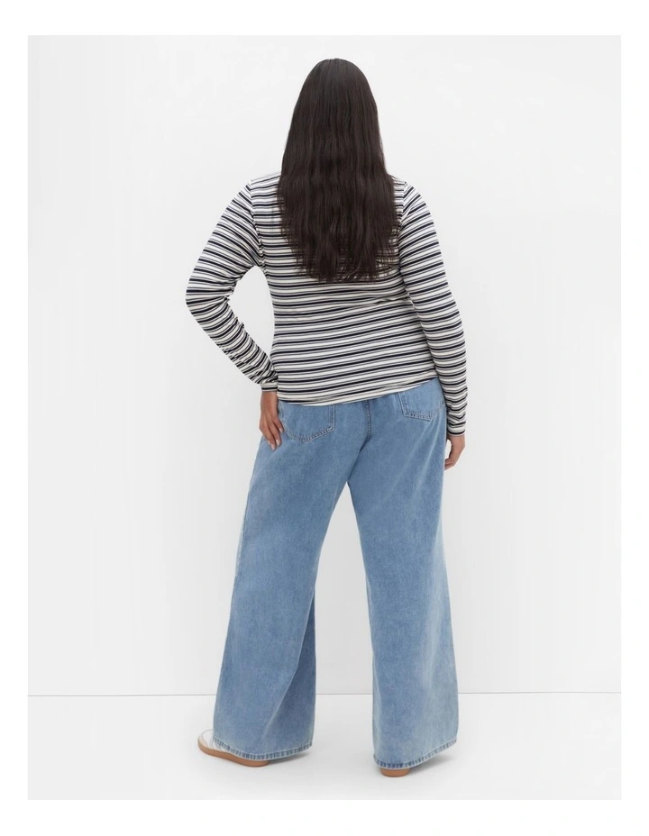 Casey Stripe Button Through Top in Multi image 2