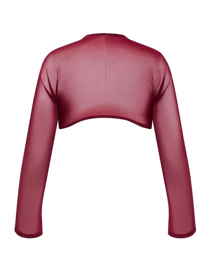 Mesh Love Shrug in Cherry image 4
