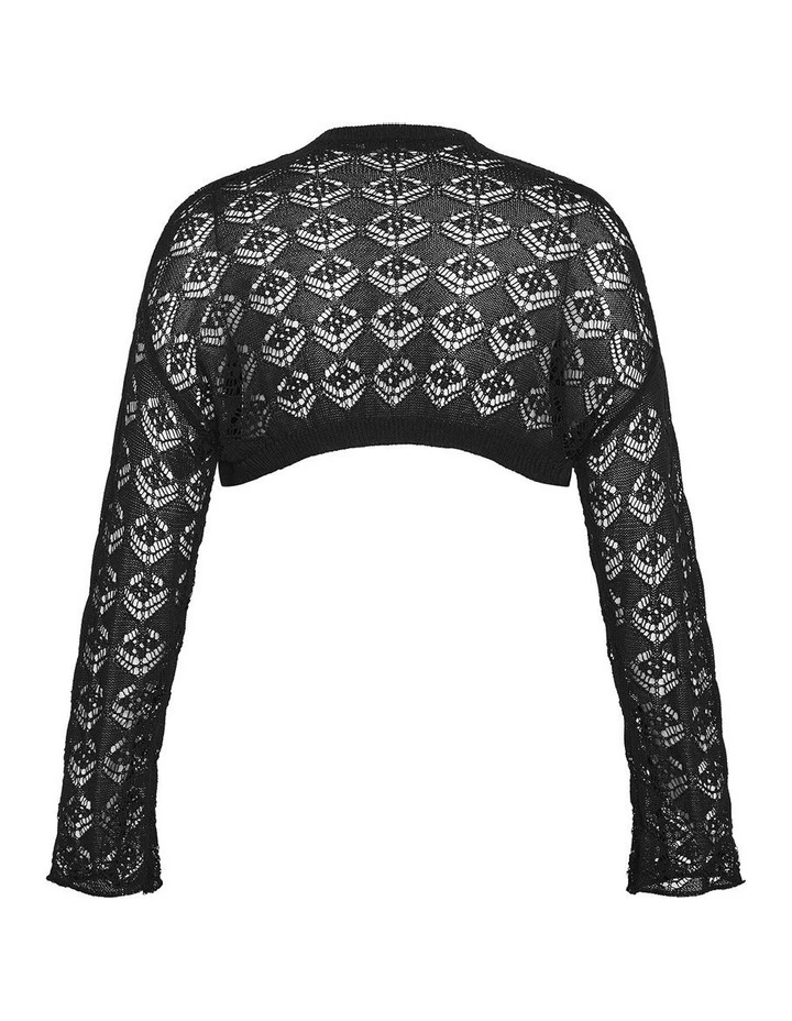 Crochet Shrug in Black image 4