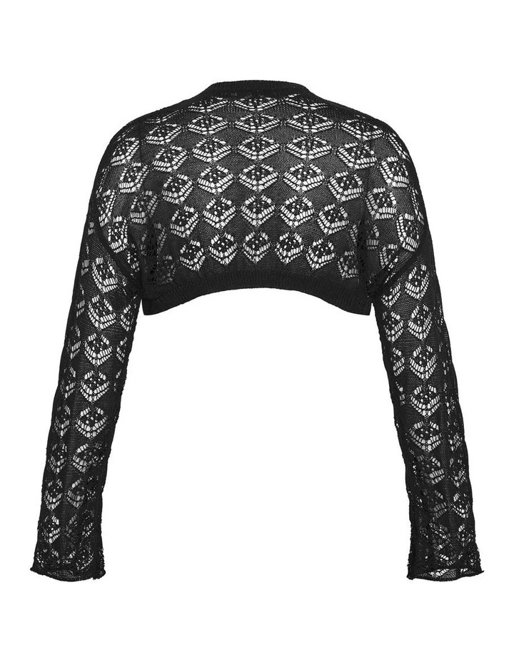 Crochet Shrug in Black image 6