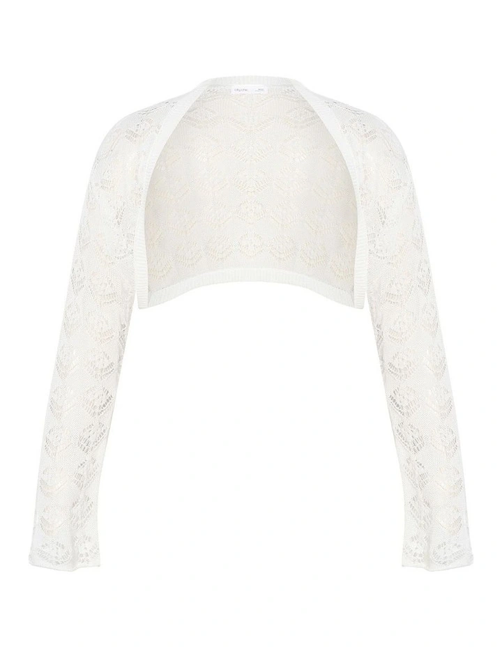 Crochet Shrug in Ivory image 3