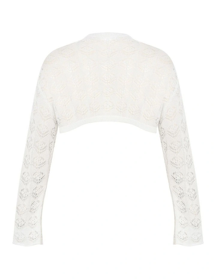 Crochet Shrug in Ivory image 4