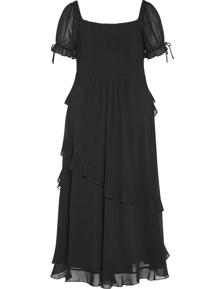 Shayla Ruffle Maxi Dress in Black image 4