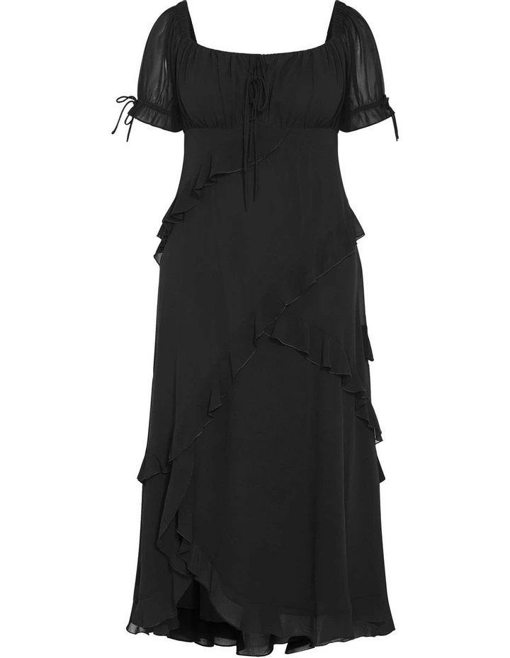 Shayla Ruffle Maxi Dress in Black image 5