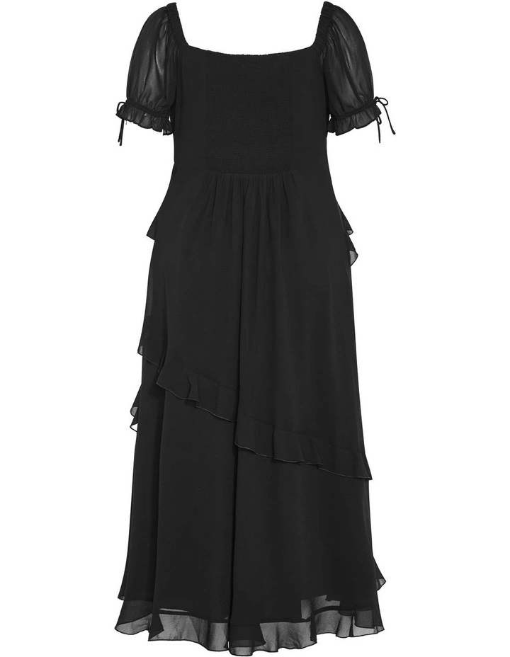 Shayla Ruffle Maxi Dress in Black image 6