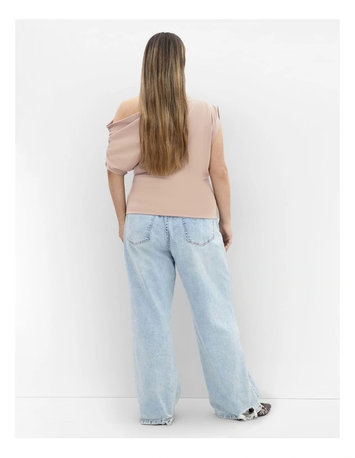Imani Off Shoulder Top in Beige image 2