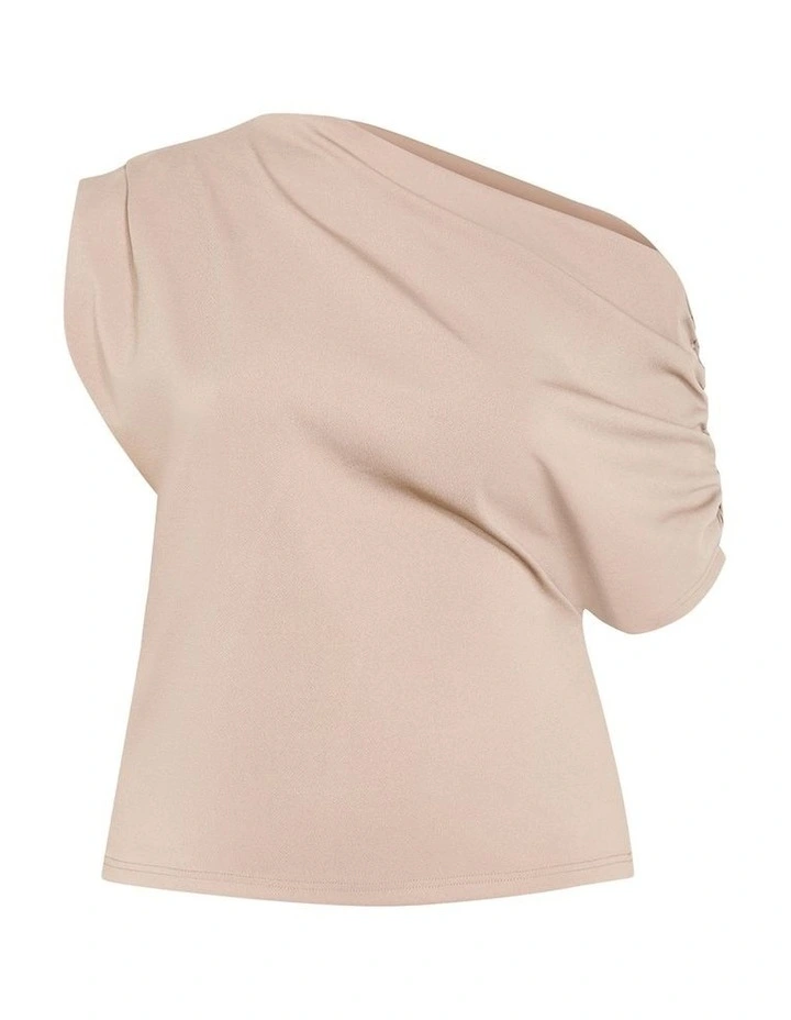 Imani Off Shoulder Top in Beige image 3