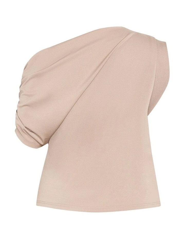 Imani Off Shoulder Top in Beige image 4