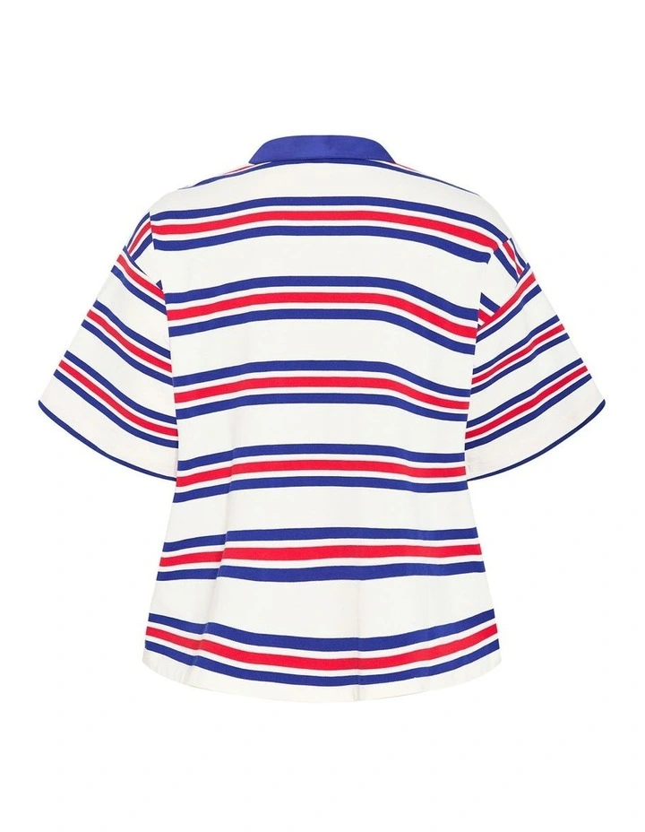Rugby Polo Oversized Tee in Ivory image 4