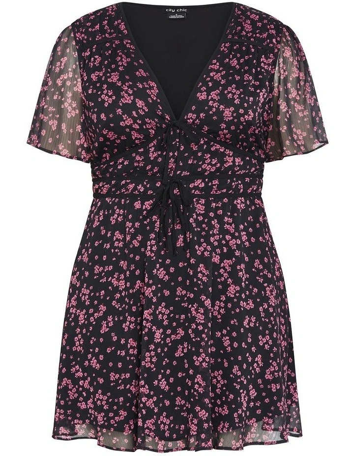 Carrie Print Mini Dress in Cherry image 3