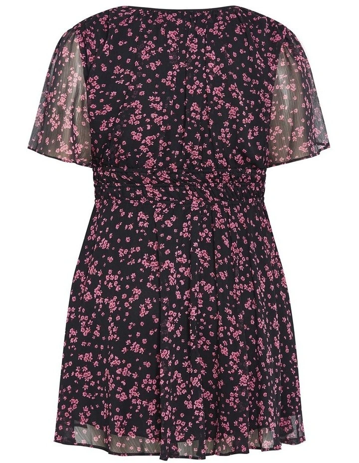 Carrie Print Mini Dress in Cherry image 4