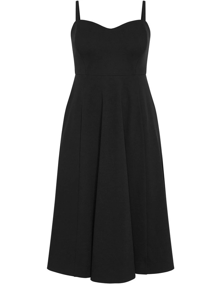 Sweet Flare A Line Dress in Black image 3