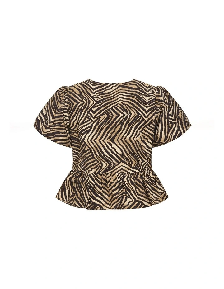 Daphne Print Top in Dark Chocolate image 5