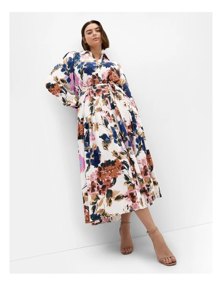 Ezra Print Maxi Dress in Ivory image 1