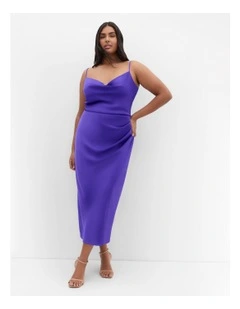 Mali Cowl Neck Slip Dress in Royal Purple