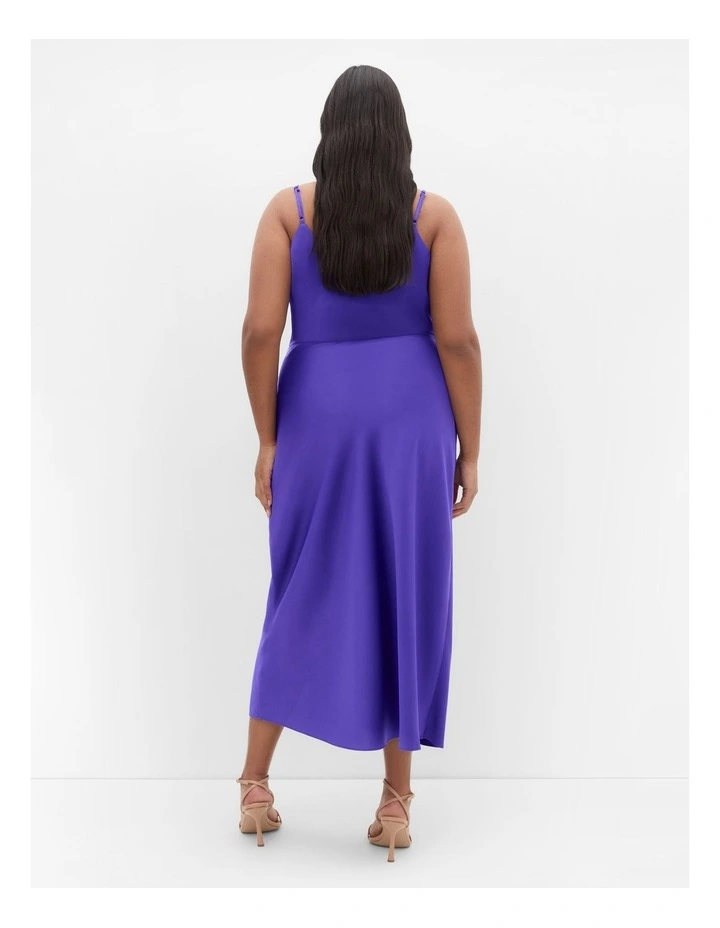 Mali Cowl Neck Slip Dress in Royal Purple image 2