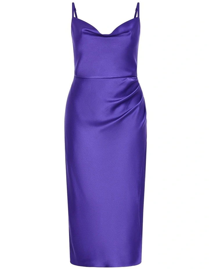 Mali Cowl Neck Slip Dress in Royal Purple image 3