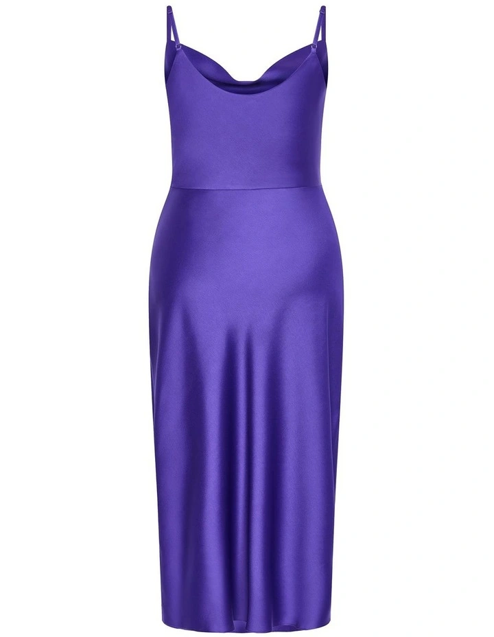 Mali Cowl Neck Slip Dress in Royal Purple image 4