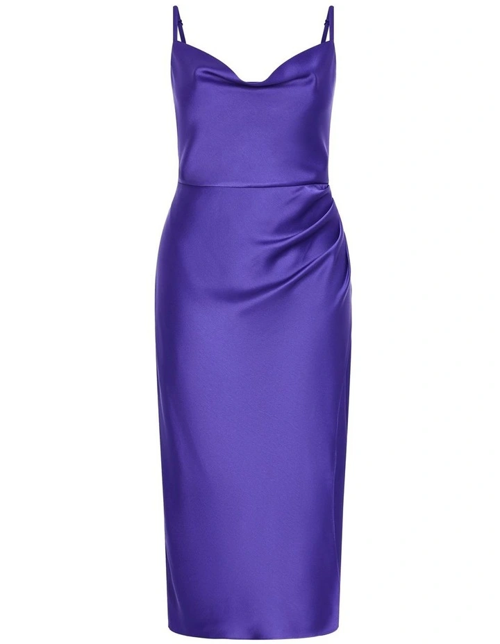Mali Cowl Neck Slip Dress in Royal Purple image 5
