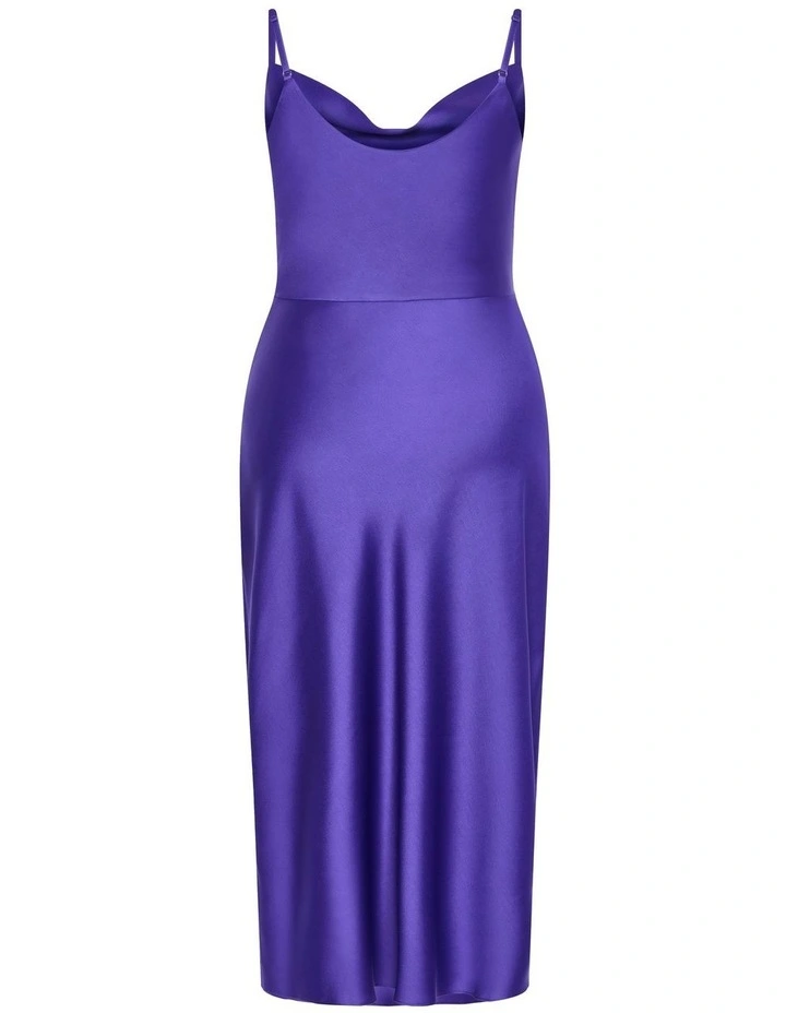Mali Cowl Neck Slip Dress in Royal Purple image 6