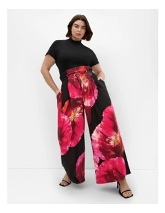 Shania Floral Print Wide Leg Pant in Pink