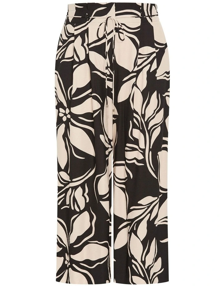 Bella Wide Leg Print Pant in Black image 3
