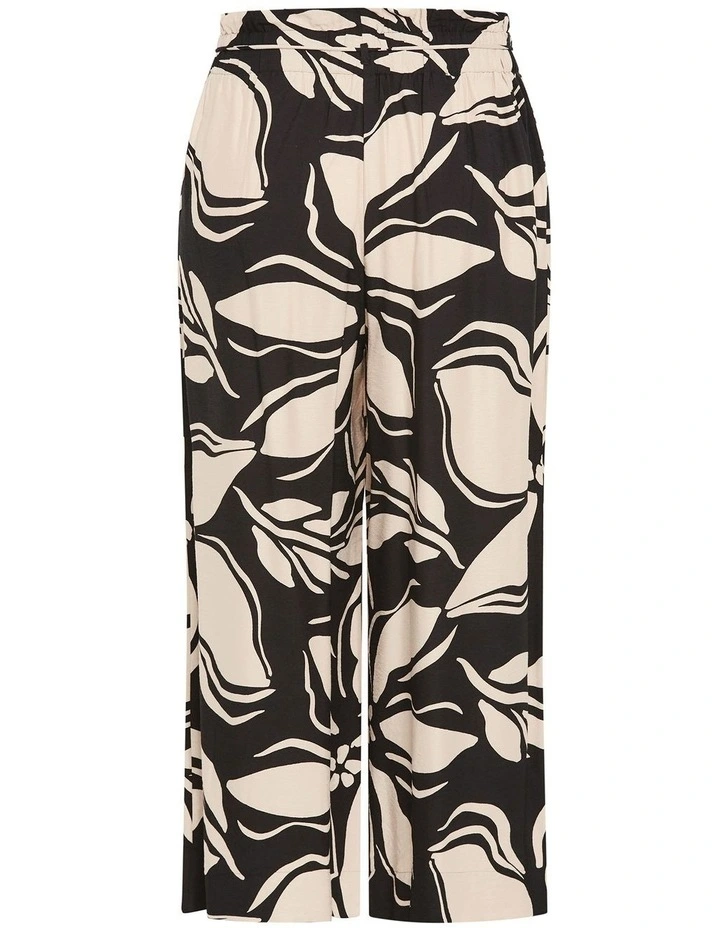 Bella Wide Leg Print Pant in Black image 4