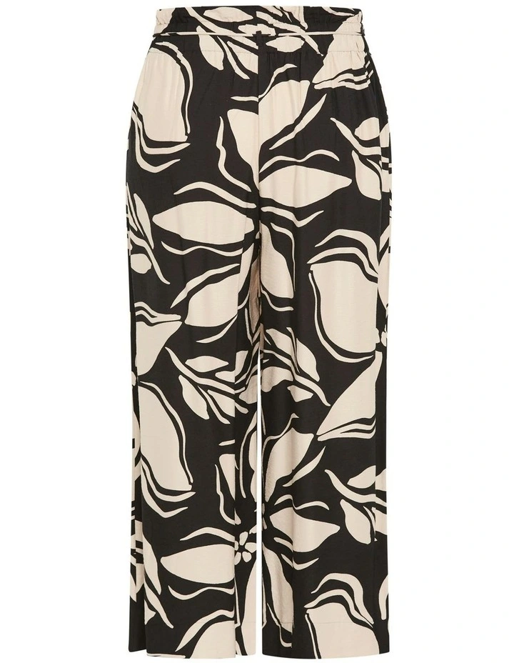 Bella Wide Leg Print Pant in Black image 5