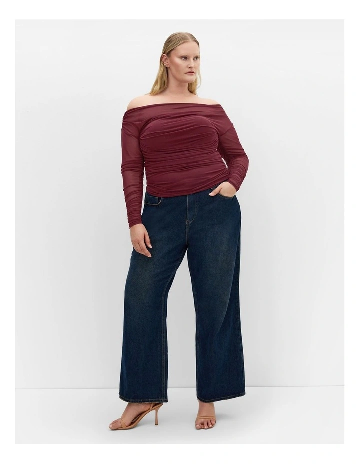 Anastasia Mesh Top in Choc Cherry image 1