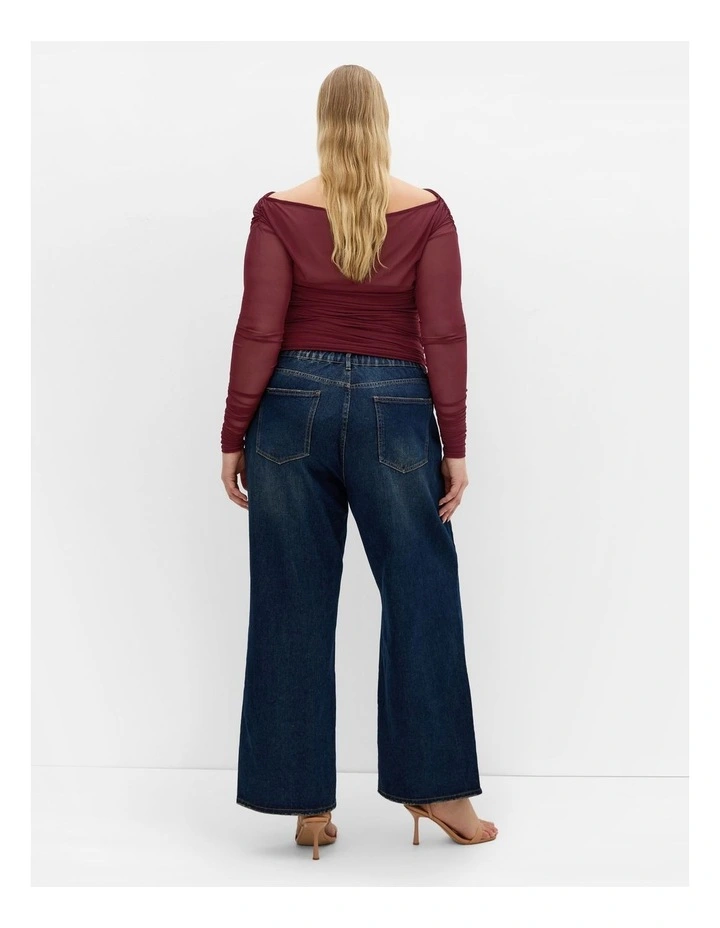 Anastasia Mesh Top in Choc Cherry image 2
