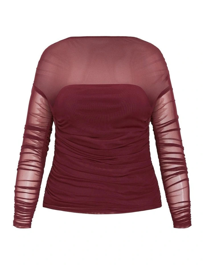 Anastasia Mesh Top in Choc Cherry image 5