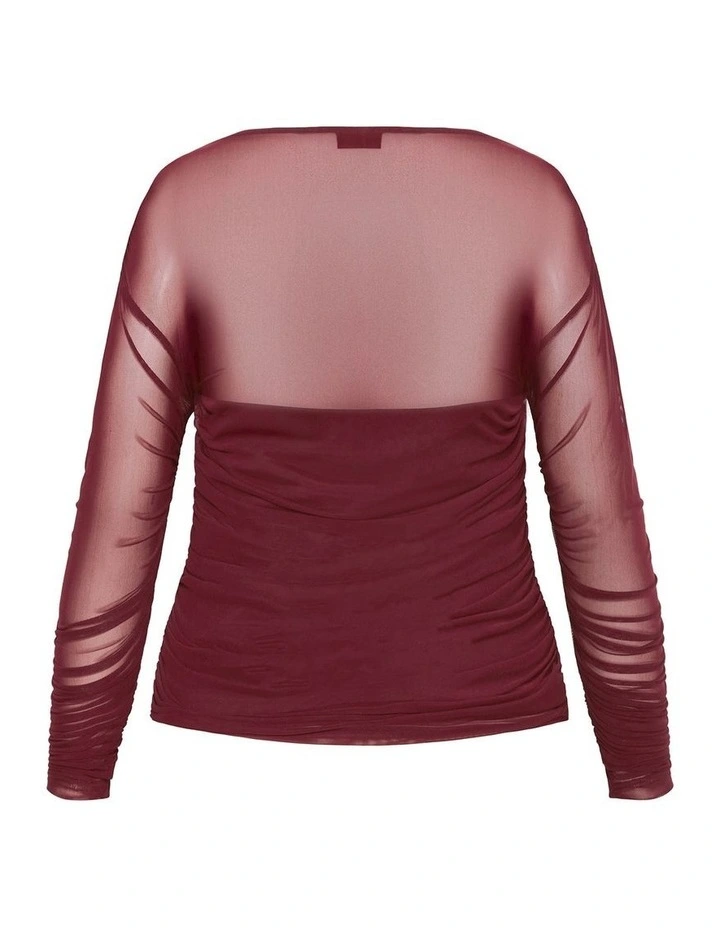 Anastasia Mesh Top in Choc Cherry image 6