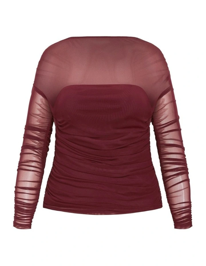 Anastasia Mesh Top in Choc Cherry image 7