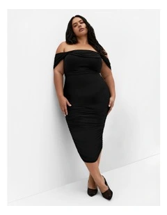 Jazmin Ruched Dress in Black