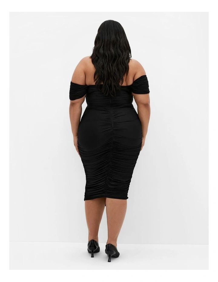Jazmin Ruched Dress in Black image 2