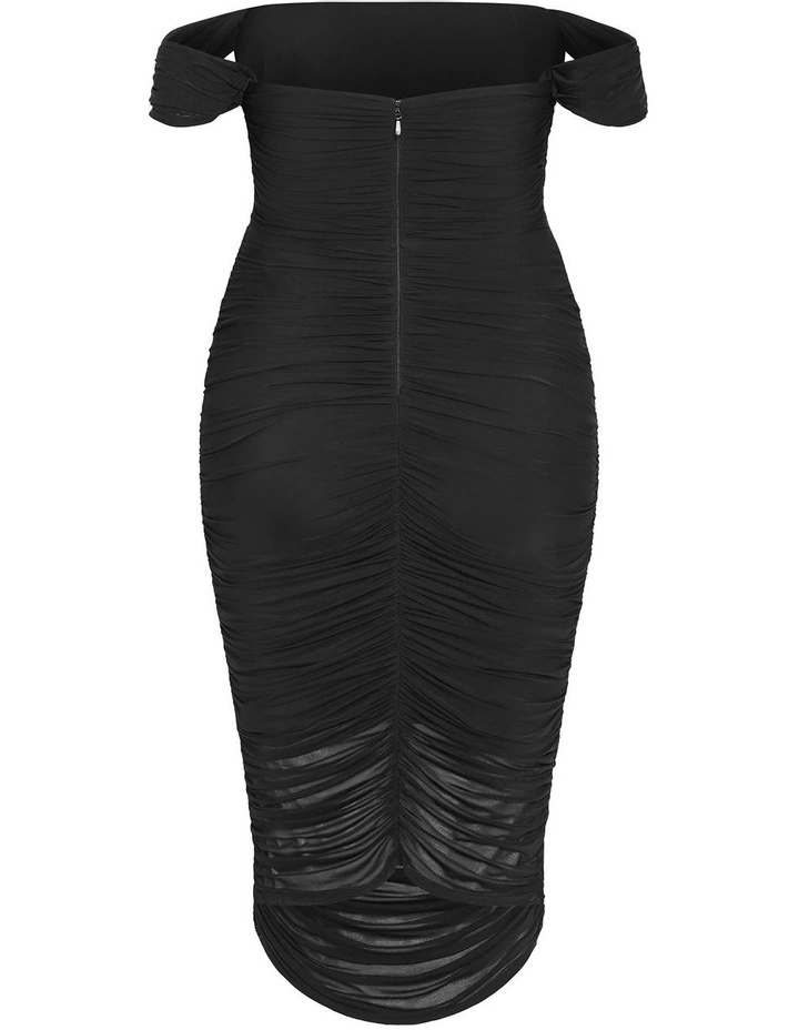 Jazmin Ruched Dress in Black image 4