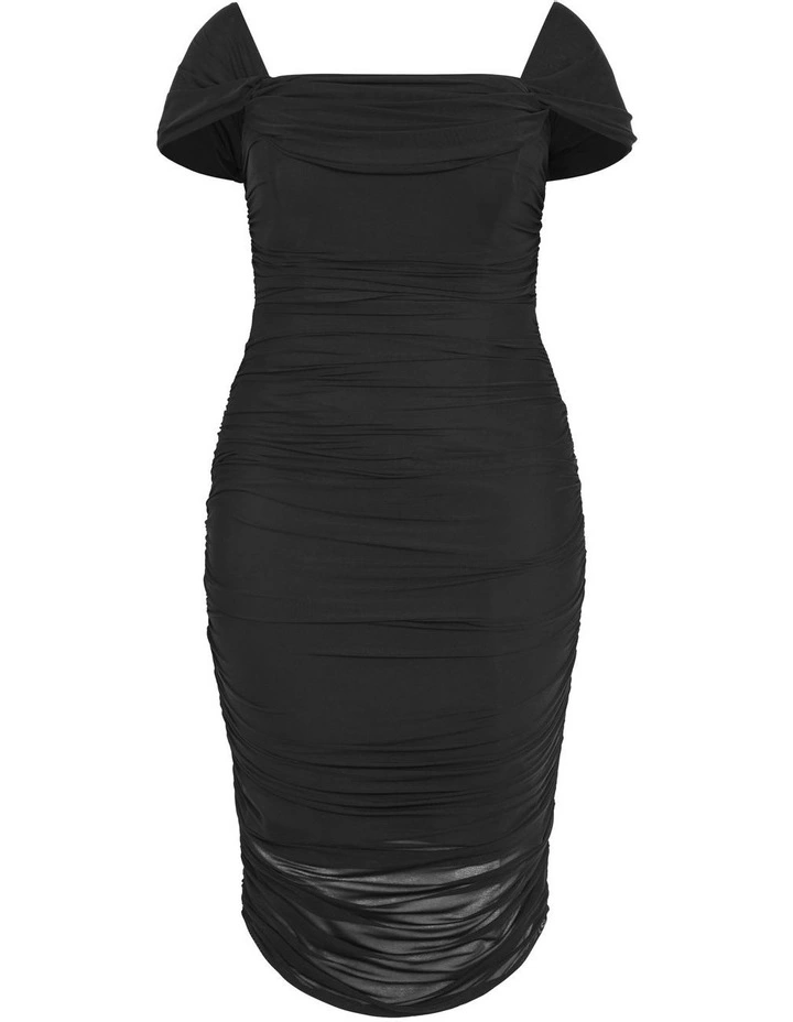 Jazmin Ruched Dress in Black image 6