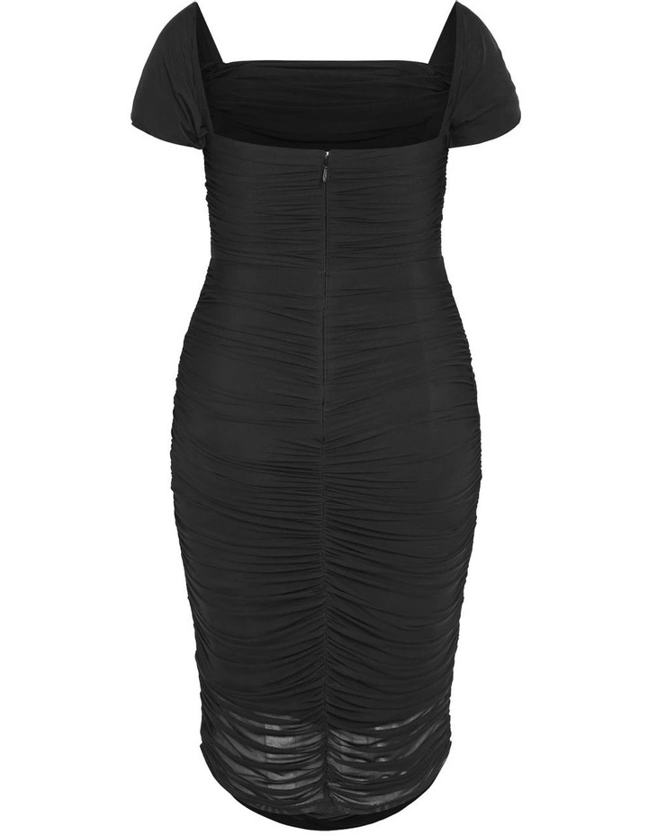 Jazmin Ruched Dress in Black image 7