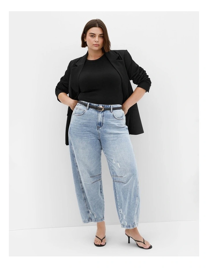 Harley Fit Bea Barrel Jean in Blue image 2
