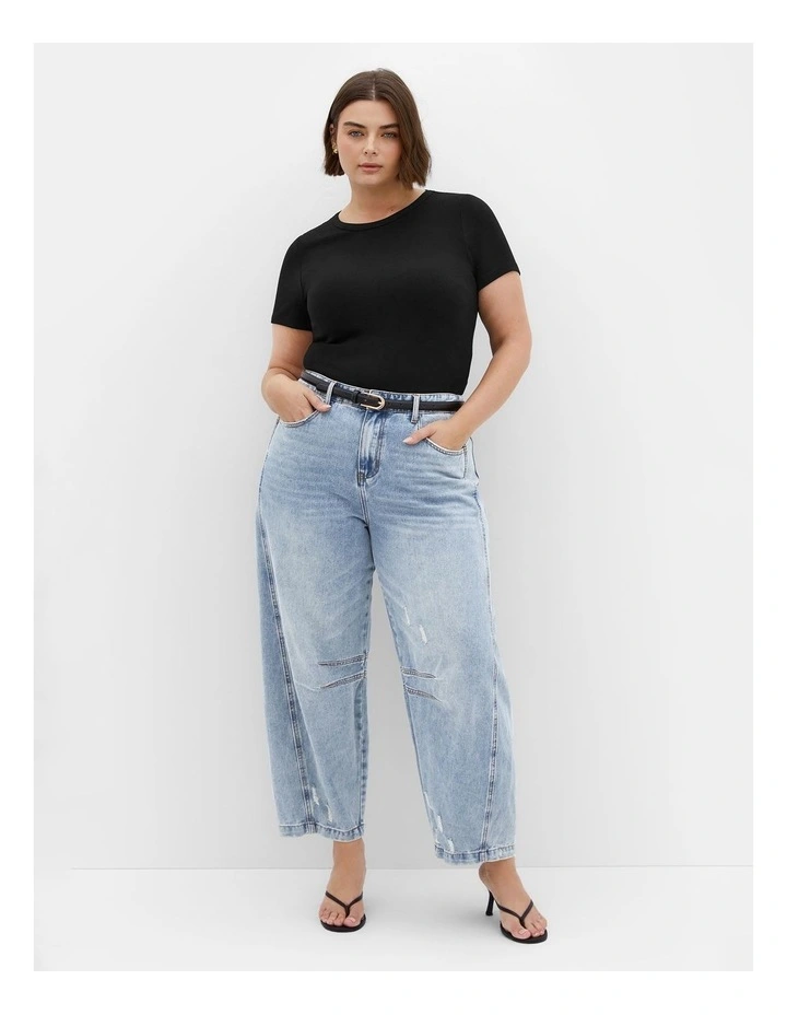 Harley Fit Bea Barrel Jean in Blue image 3