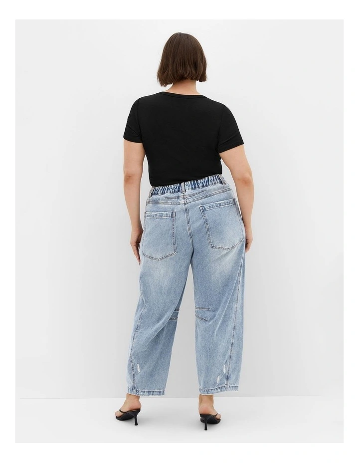 Harley Fit Bea Barrel Jean in Blue image 4