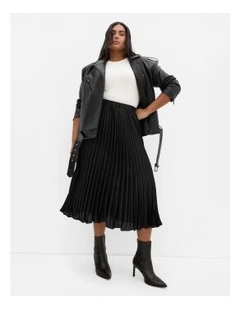 Selena Pleat Skirt in Black