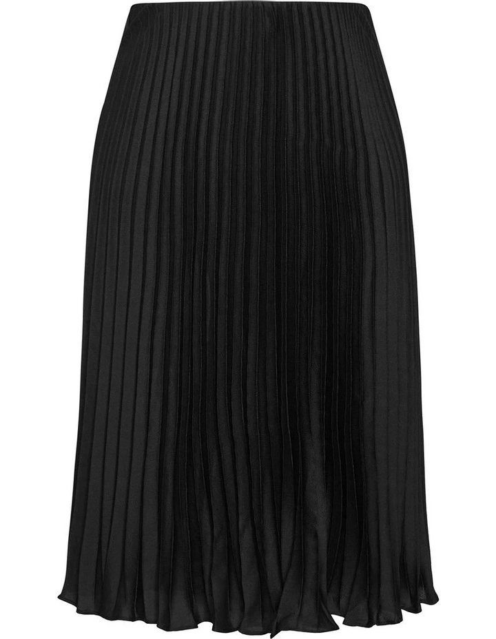 Selena Pleat Skirt in Black image 3