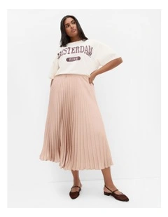Selena Pleat Skirt in Rose Gold