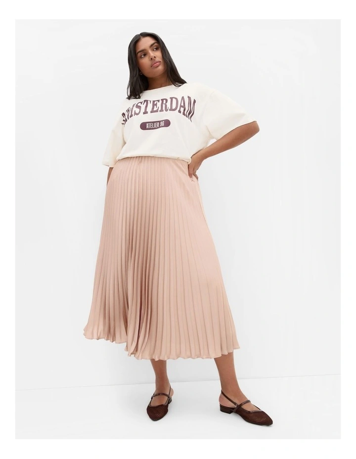 Selena Pleat Skirt in Rose Gold image 1