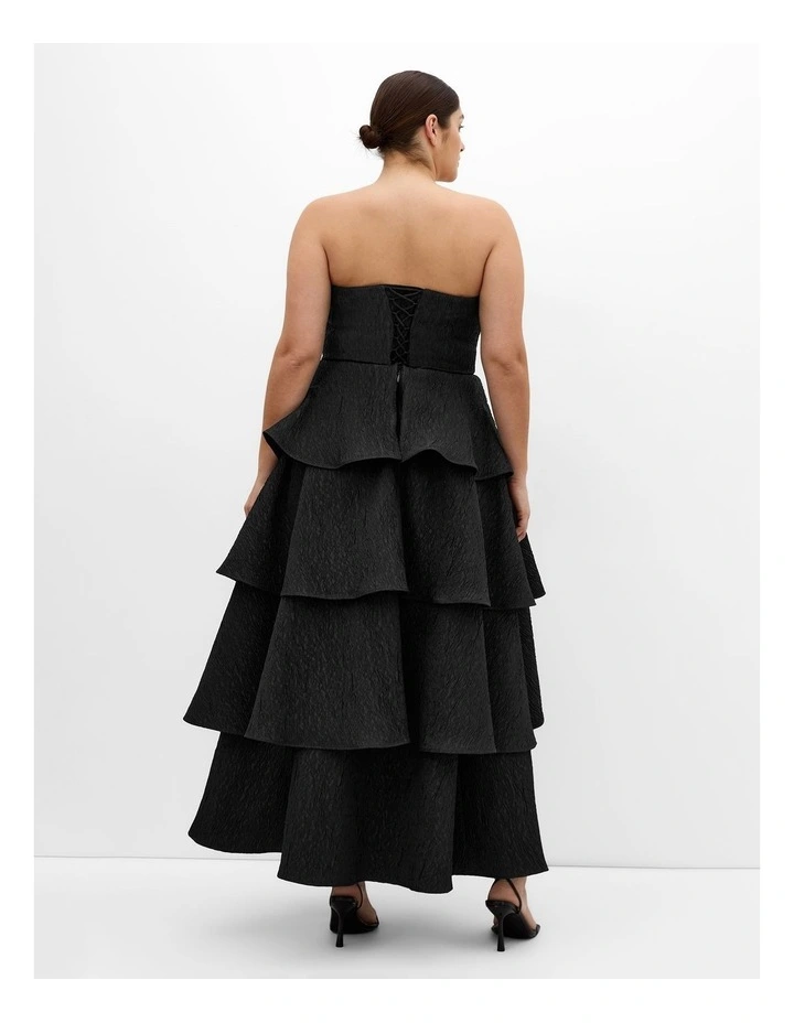 Elizabeth Tiered Frill Maxi Dress in Black image 2